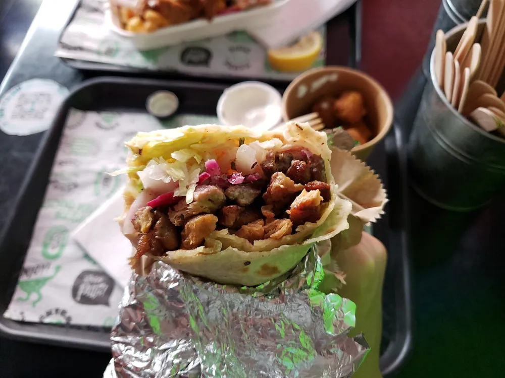 Mehrere Wraps in einer Reihe